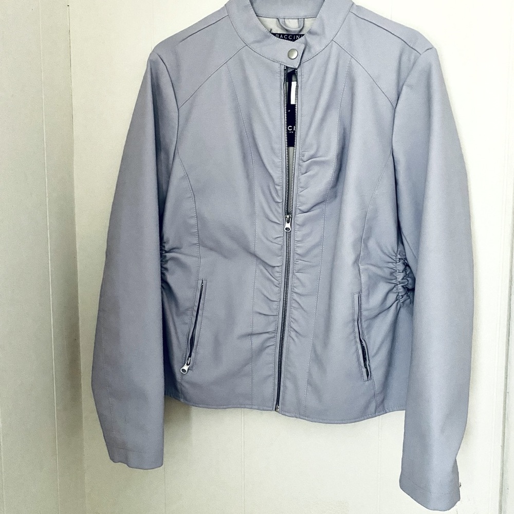 Lavender Faux Leather Jacket